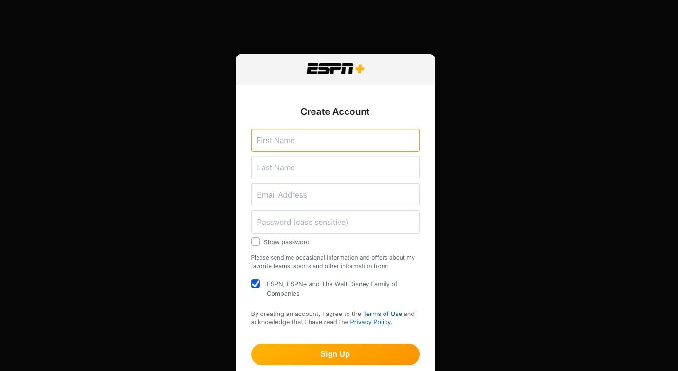 Vytvořte účet ESPN pro přístup ke službě ESPN +