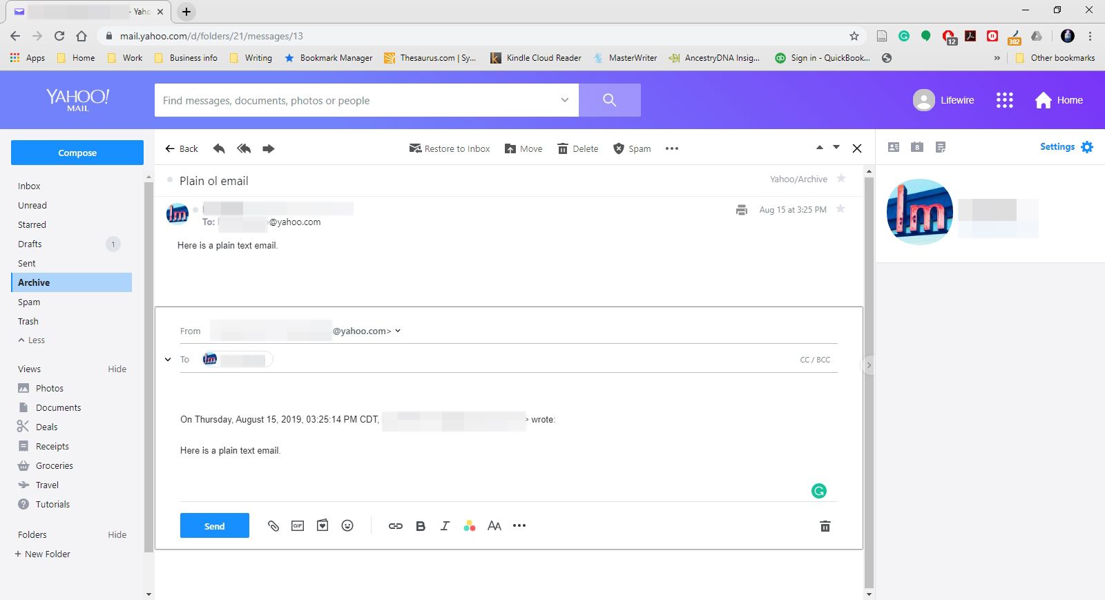 Zobrazení původní zprávy citované v Yahoo Mail.