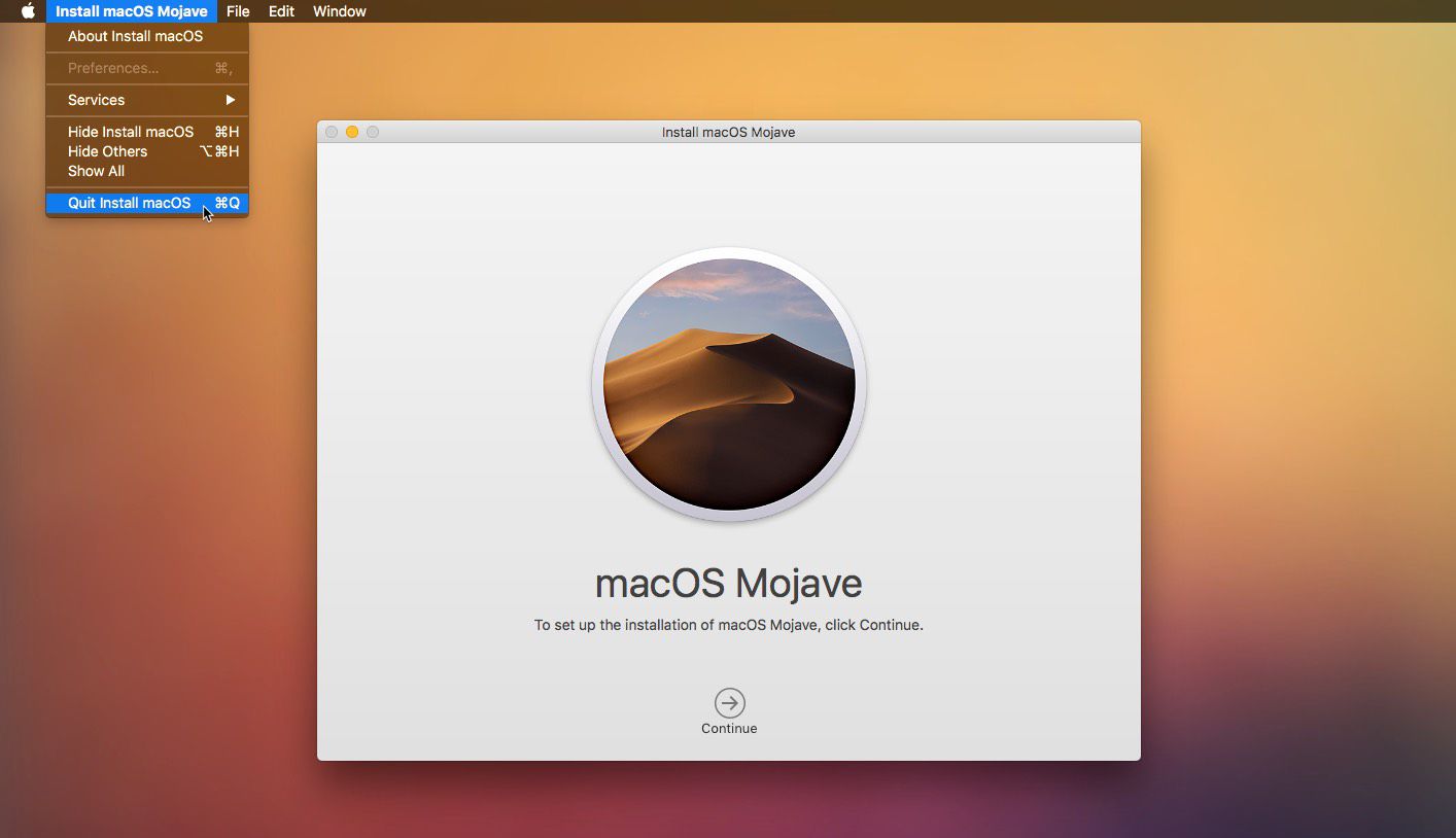 Jak ukončit instalační program macOS Mojave