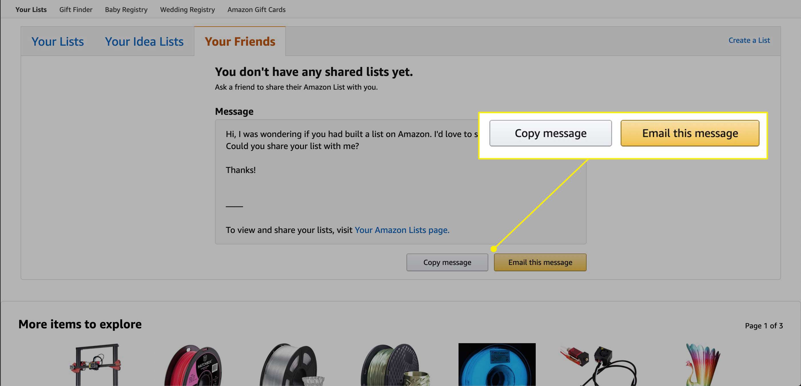 Možnosti kontaktu pro vyžádání seznamu přátel od Amazonu