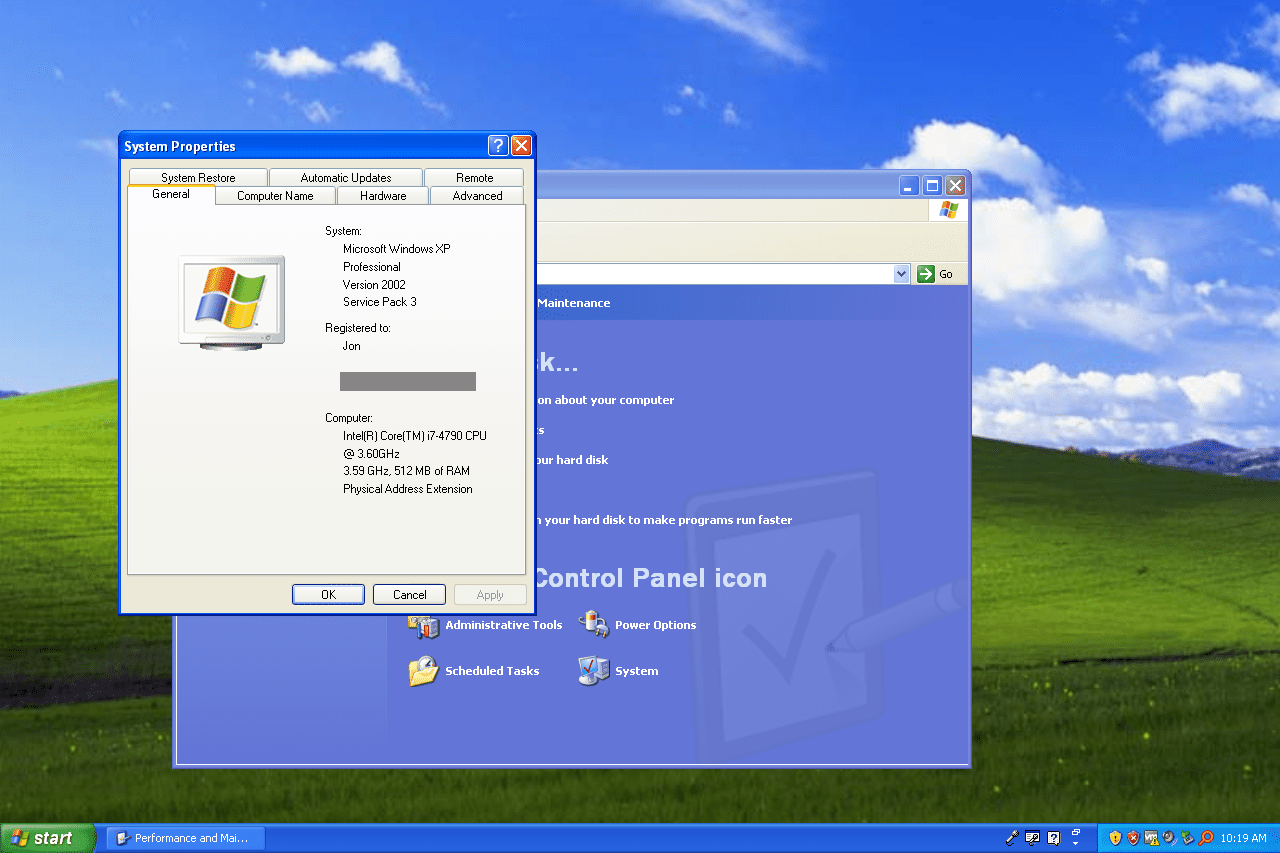 Informace o systému Windows XP