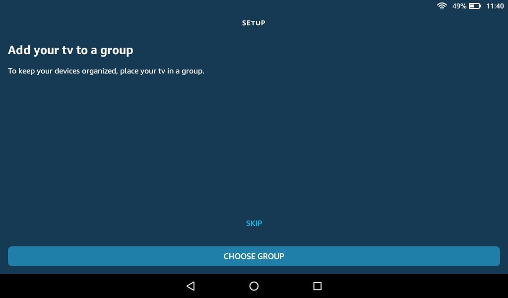 Chcete-li zařízení přiřadit ke skupině, vyberte Choose Group (Vybrat skupinu) nebo pokračujte kliknutím na Skip (Přeskočit).