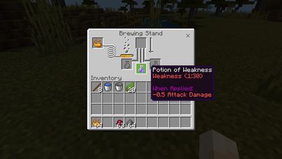 Potion of Weakness in the Minecraft brewing stand menu