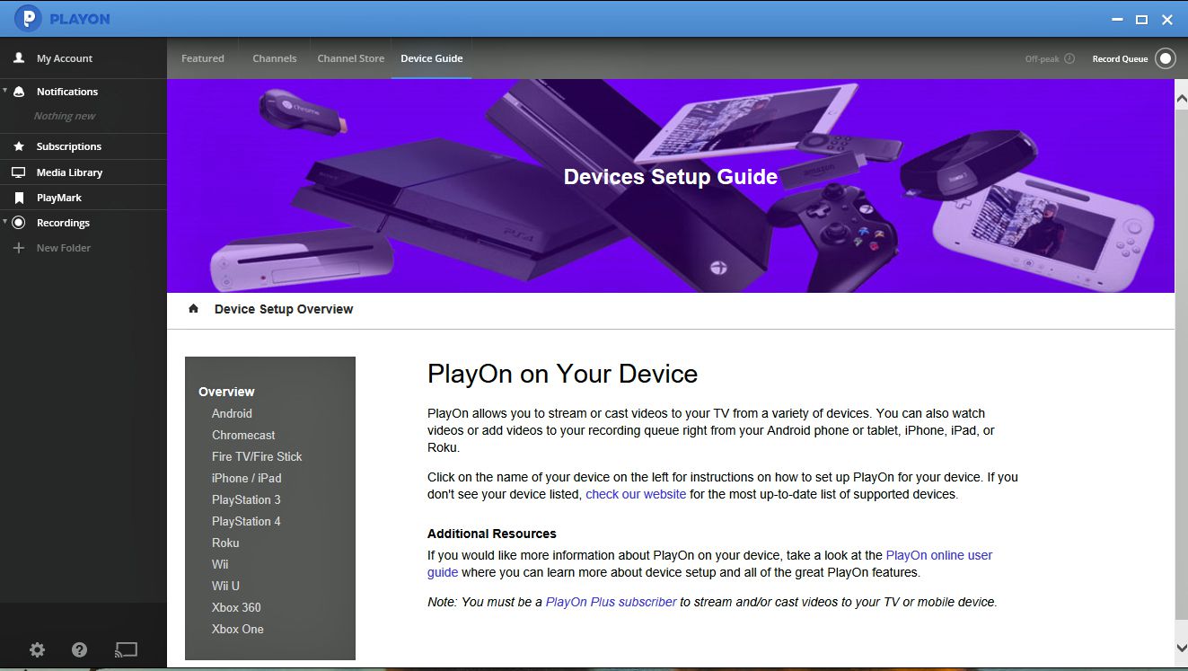 Aplikace PlayOn Desktop - kompatibilní zařízení