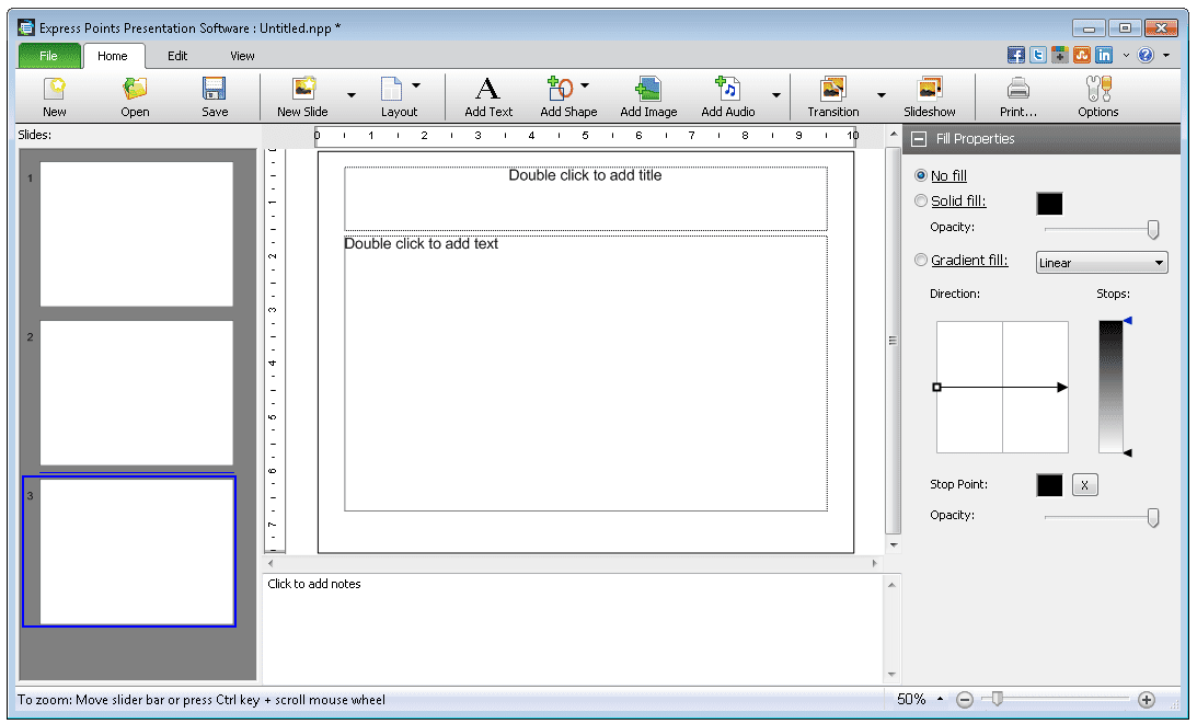 Screenshot softwaru Express Points Presentation