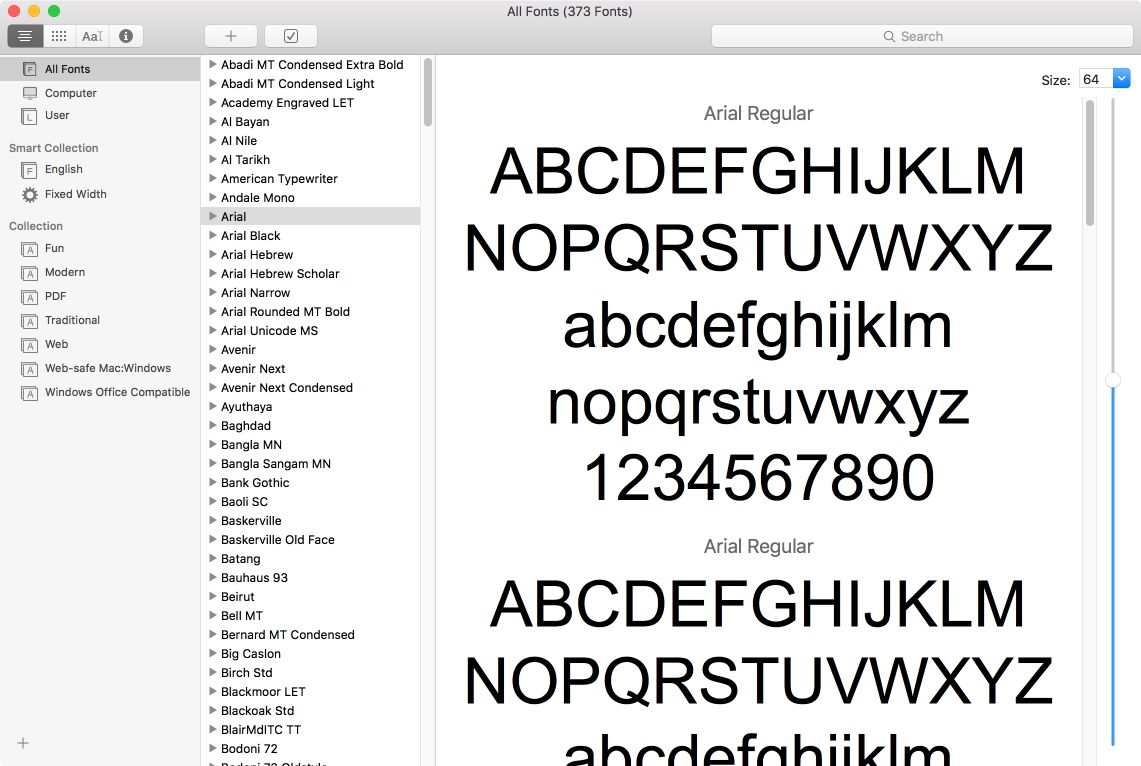 Knihovna Mac All Fonts