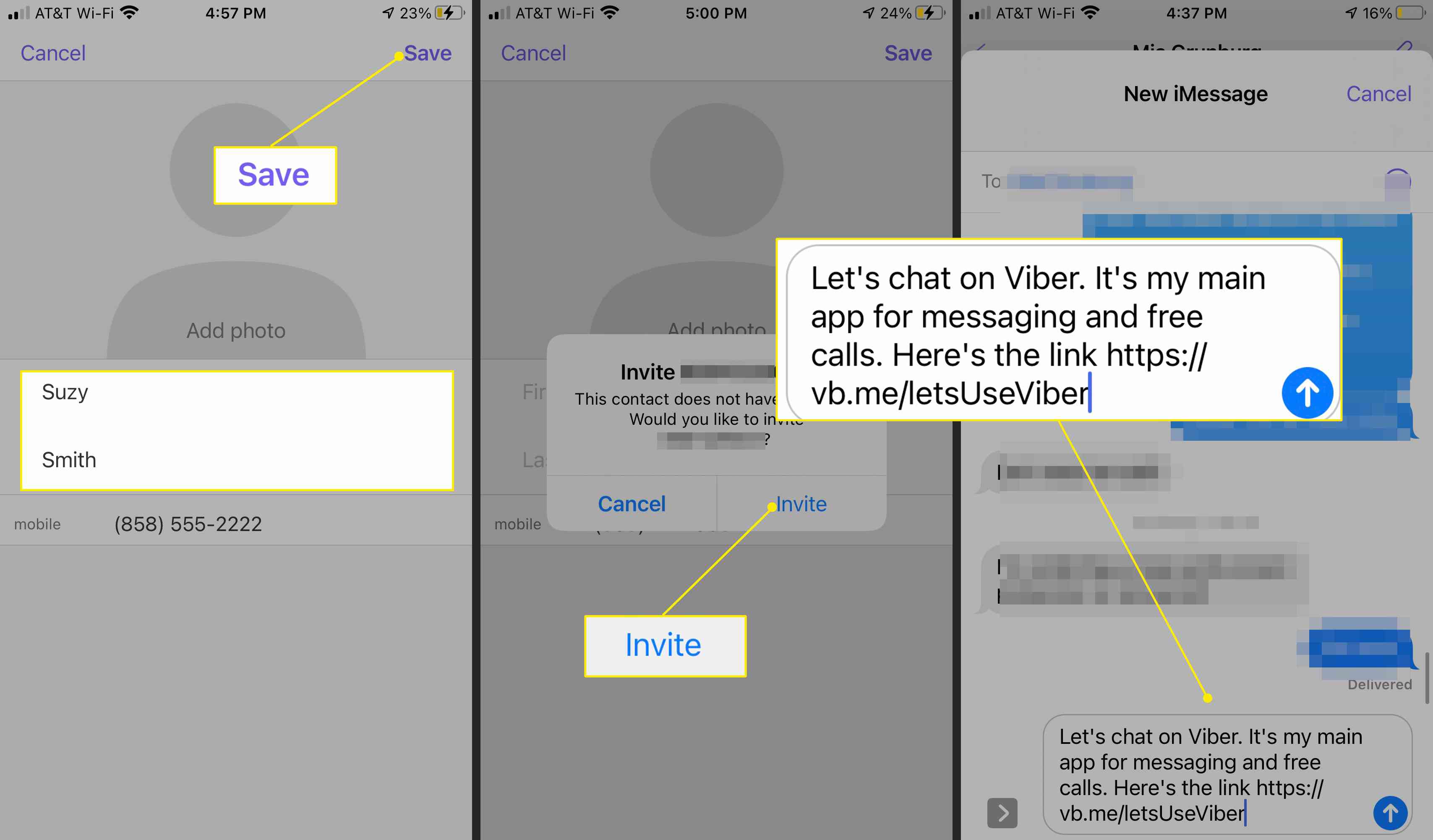 Aplikace Viber přidává obrazovku kontaktu s textovou pozvánkou