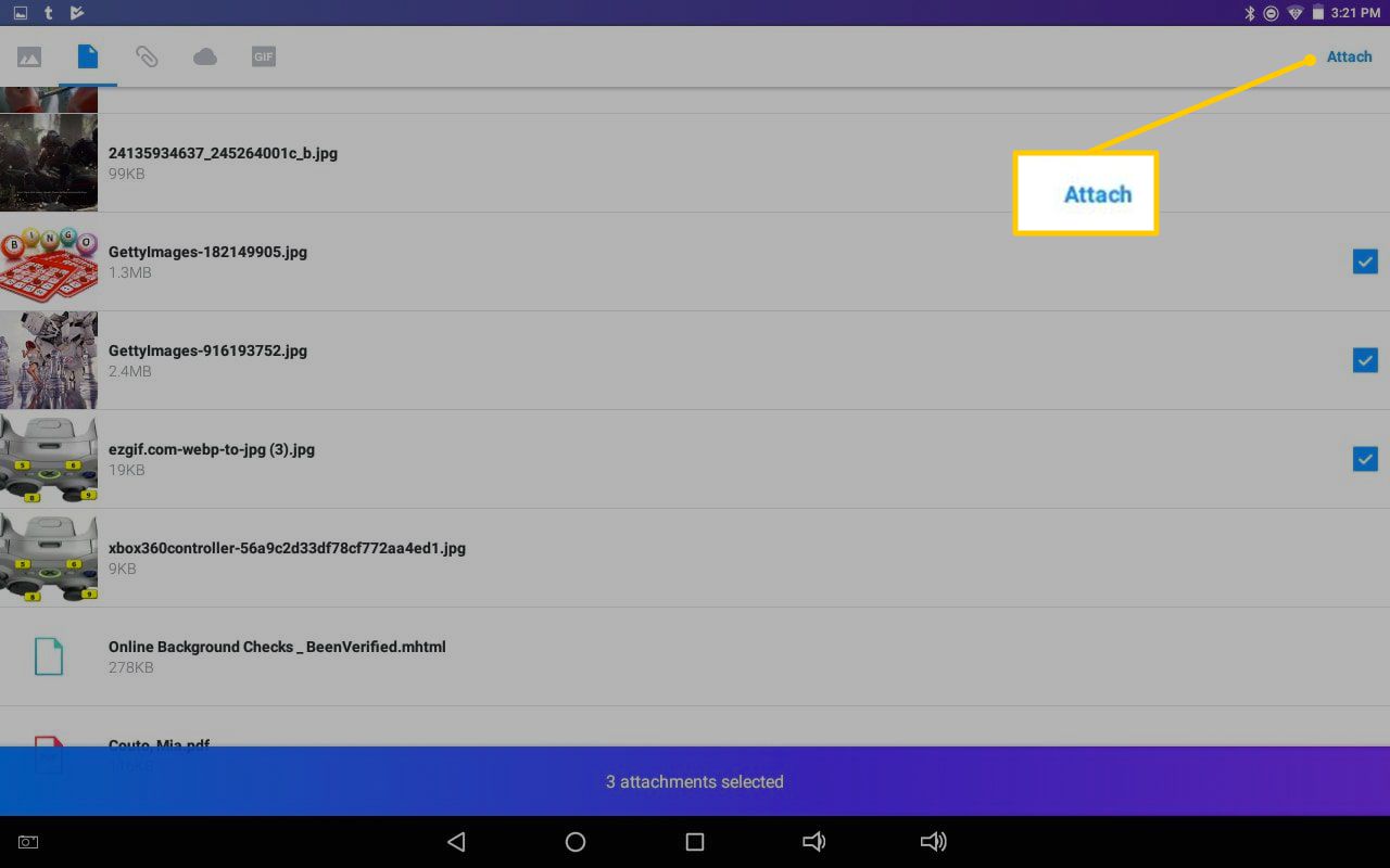 Tlačítko Připojit v systému Android Yahoo Mail