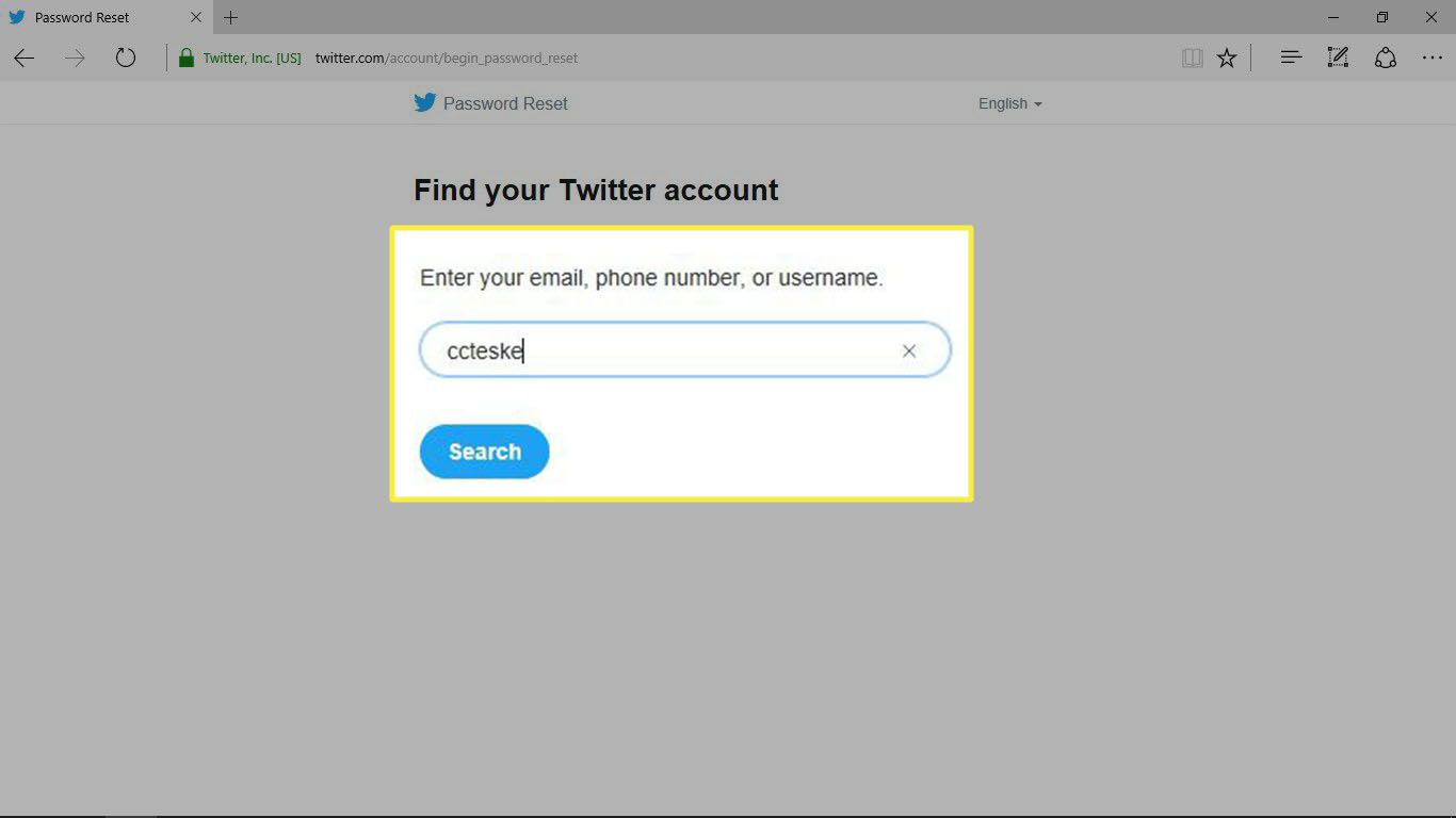 Twitter - vyhledejte účet prostřednictvím e-mailu, telefonu nebo uživatelského jména