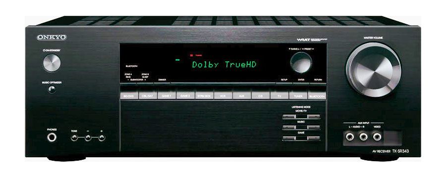 Příklad Onkyo TX-SR343 Přední Dolby TrueHD