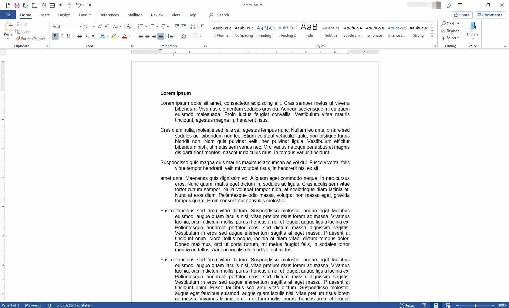 MS Word se všemi odstavci pomocí závěsné odrážky