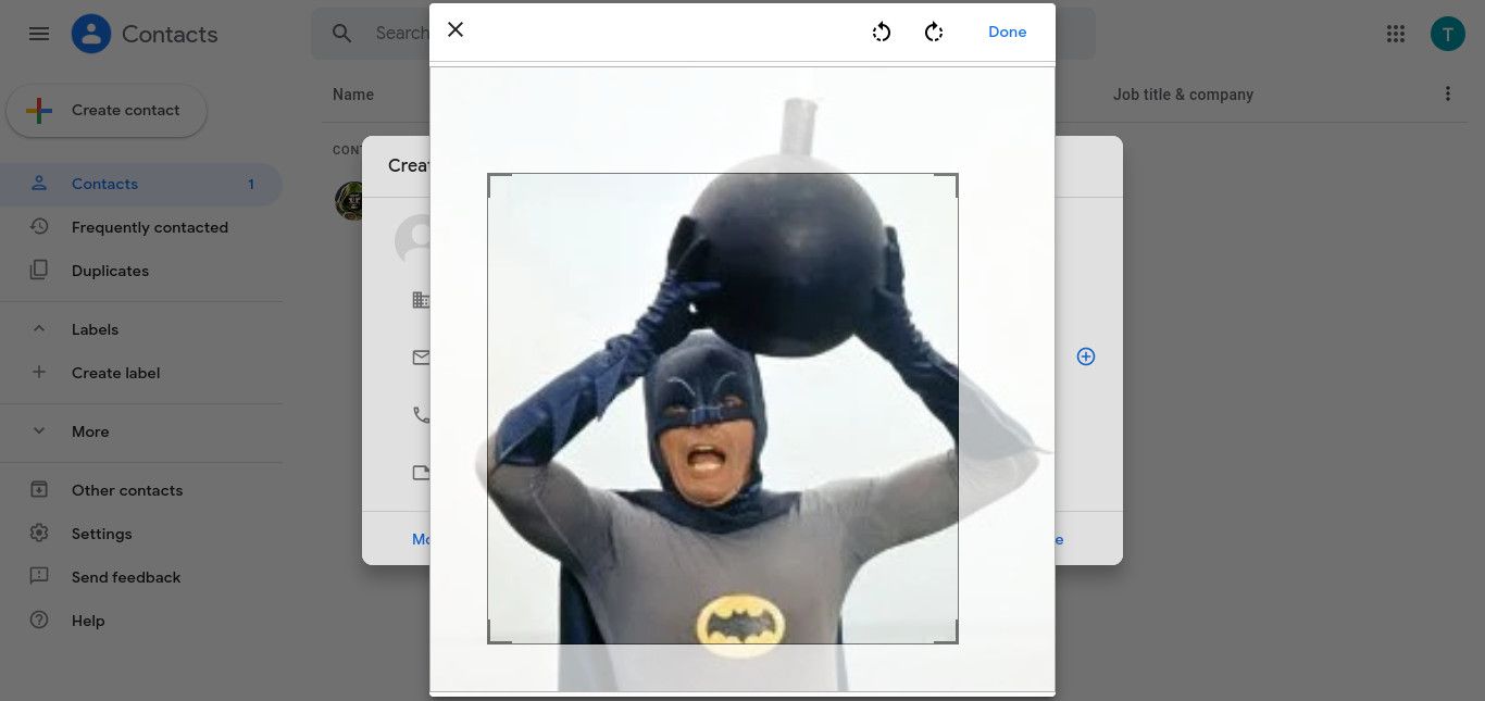 Gmail upravte obrázek kontaktu