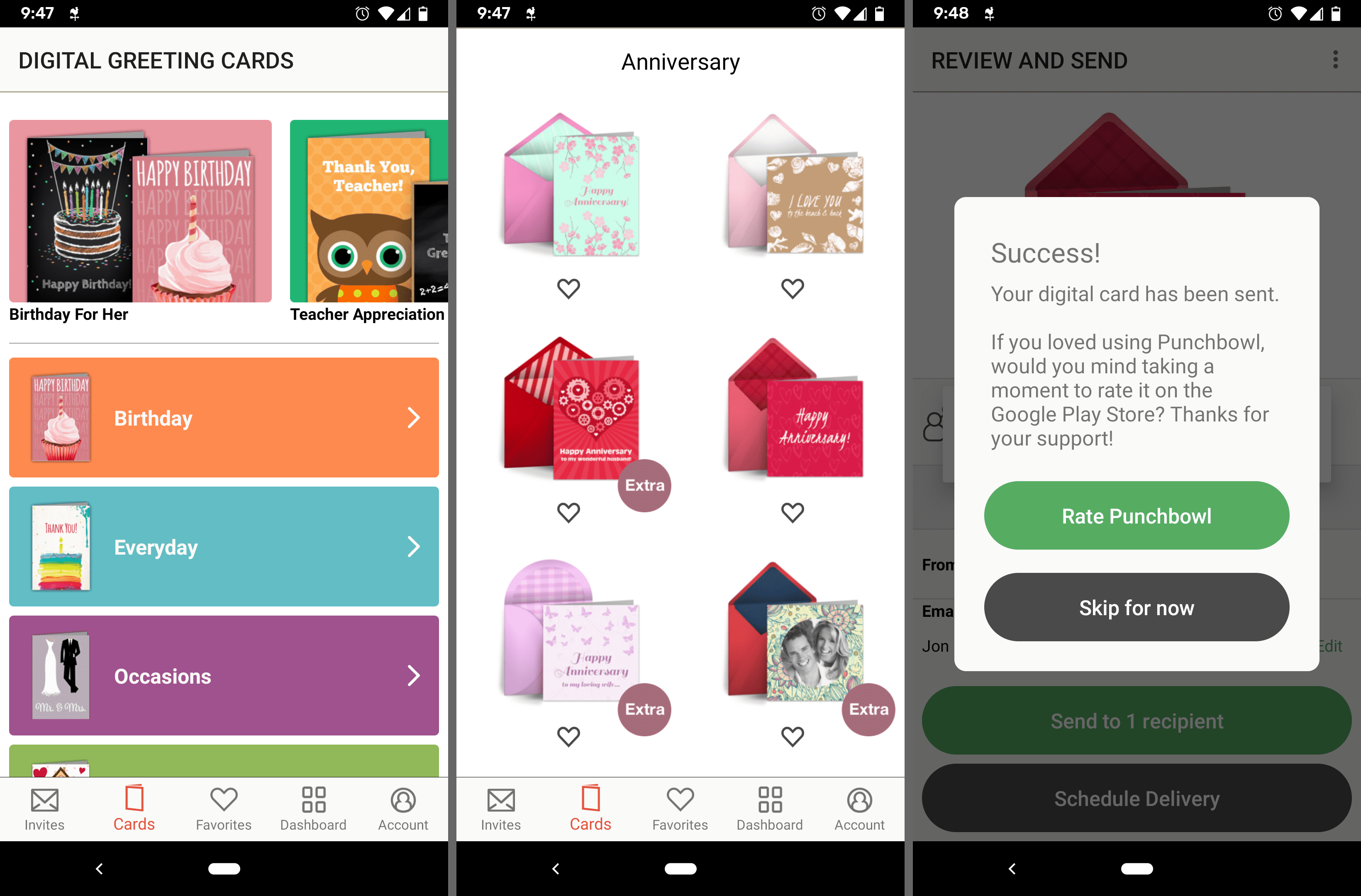 Punchbowl zdarma ecards z aplikace pro Android