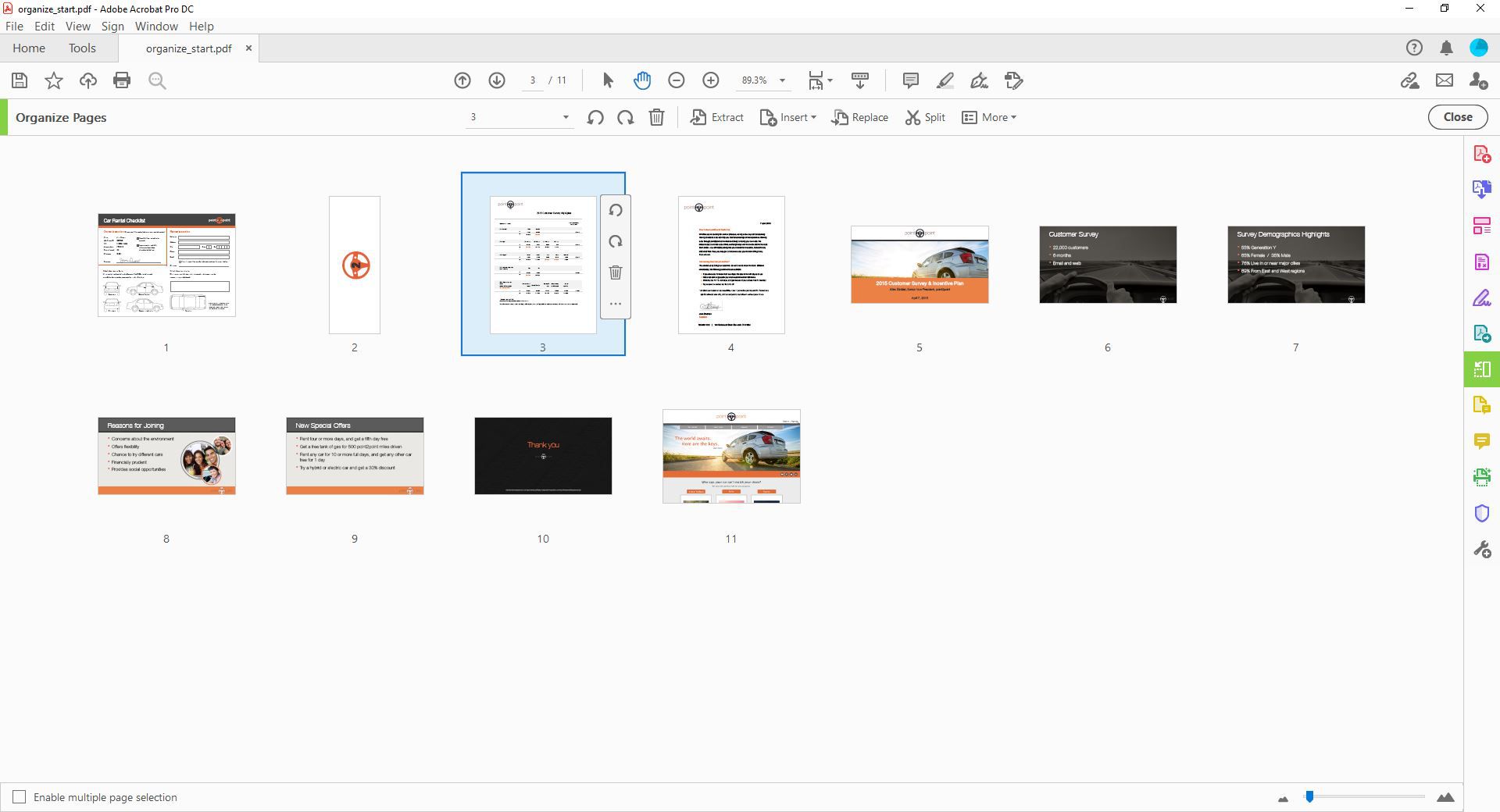 Nová stránka vložená do PDF v Adobe