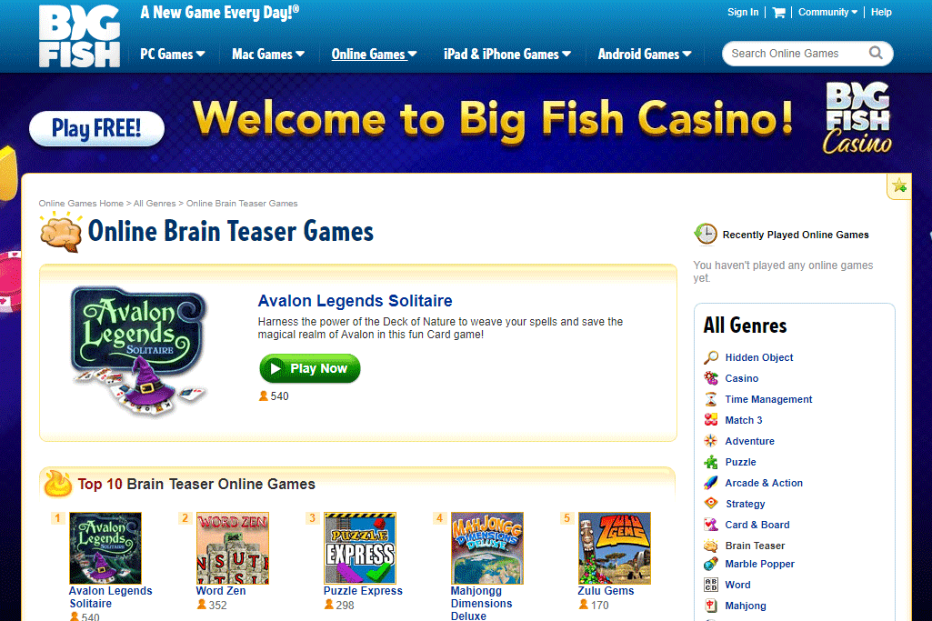 Online hlavolamy na BigFishGames.com