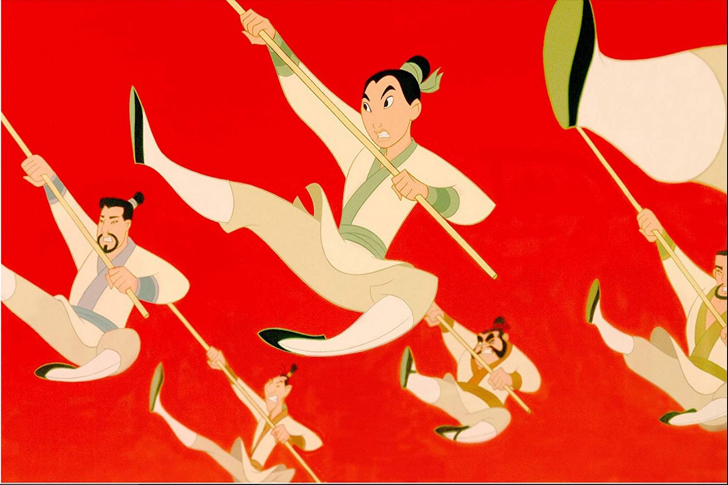 Snímek obrazovky scény z animovaného filmu Mulan.