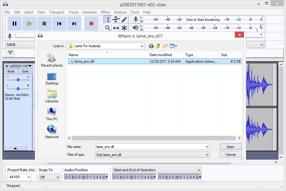 Jak najít soubor lame_enc.dll v systému Windows