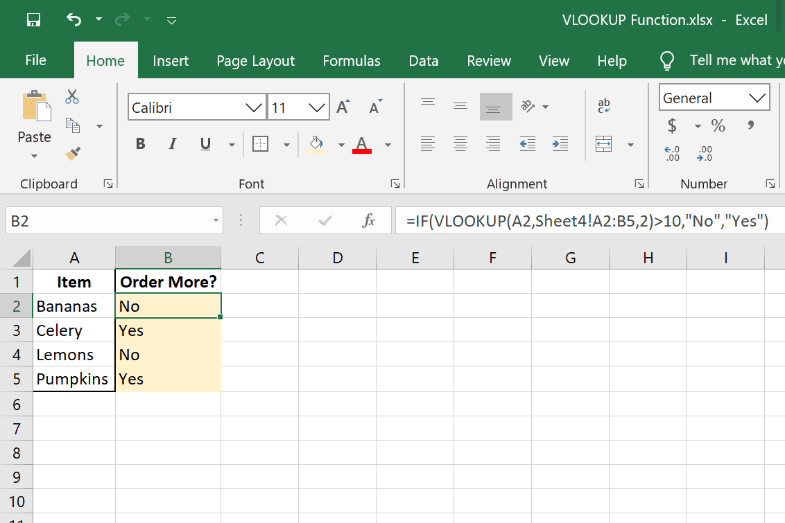 Příklady VLOOKUP a IF v aplikaci Excel