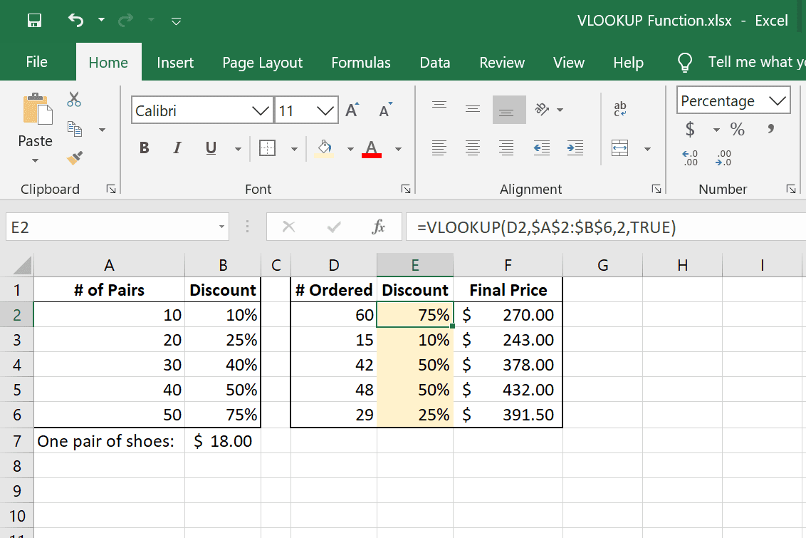 VLOOKUP přibližné příklady argumentů