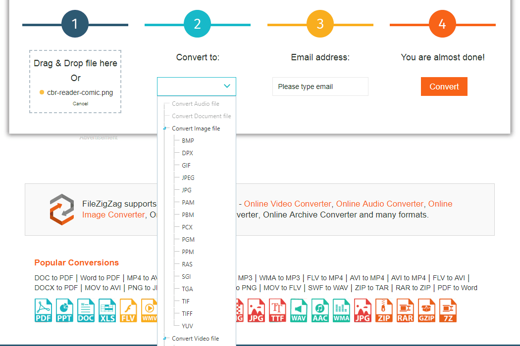 Jak převést soubor PNG online pomocí FileZigZag