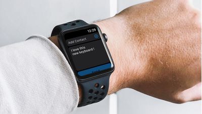 Zadaná textová zpráva připravena k odeslání na Apple Watch