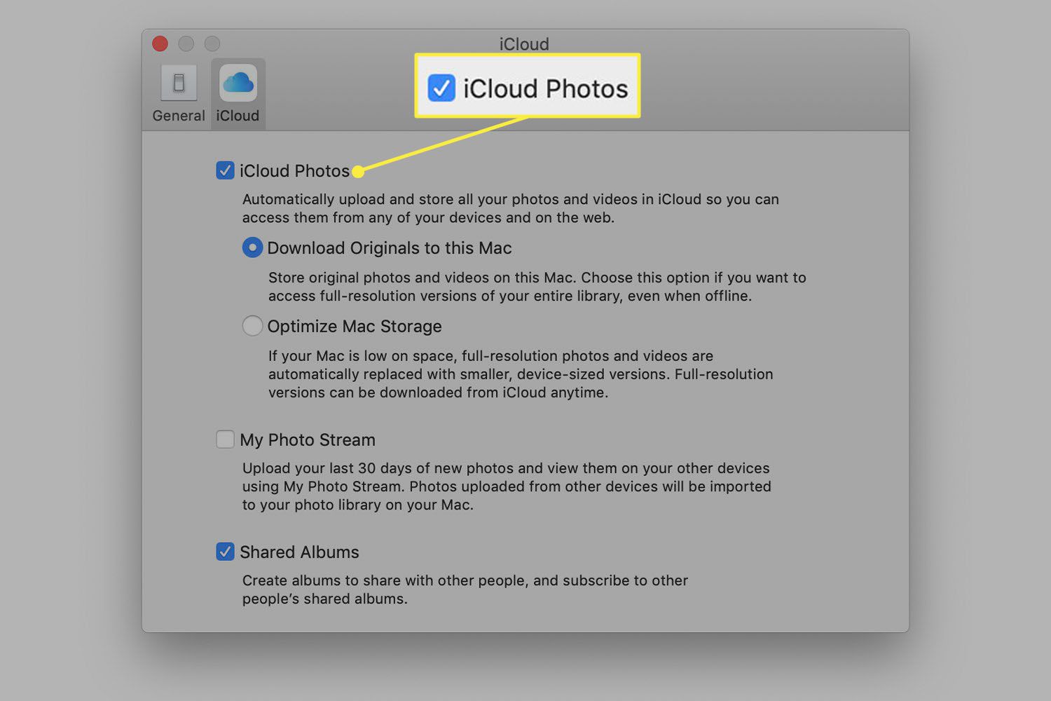 Předvolby fotografií na iCloudu na Macu