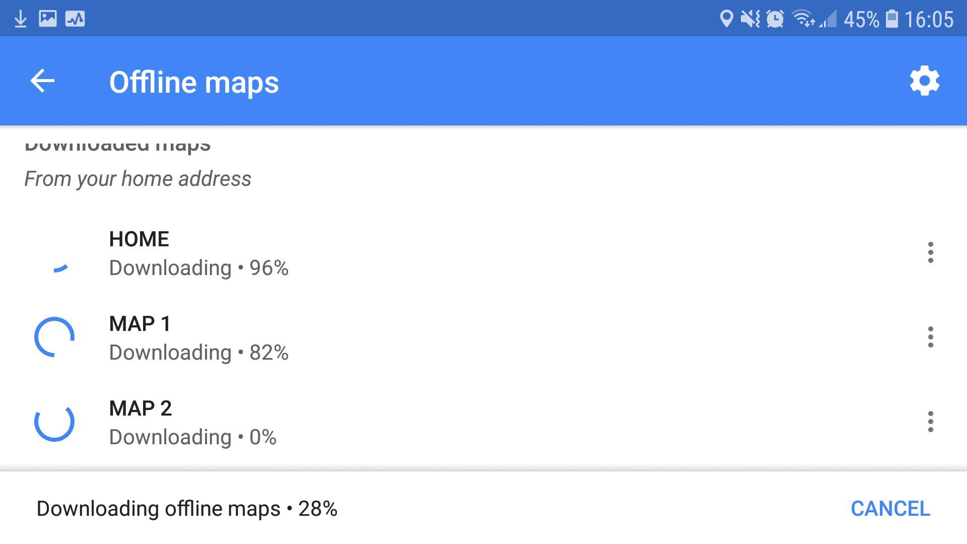 Mapy Google - stahování offline map
