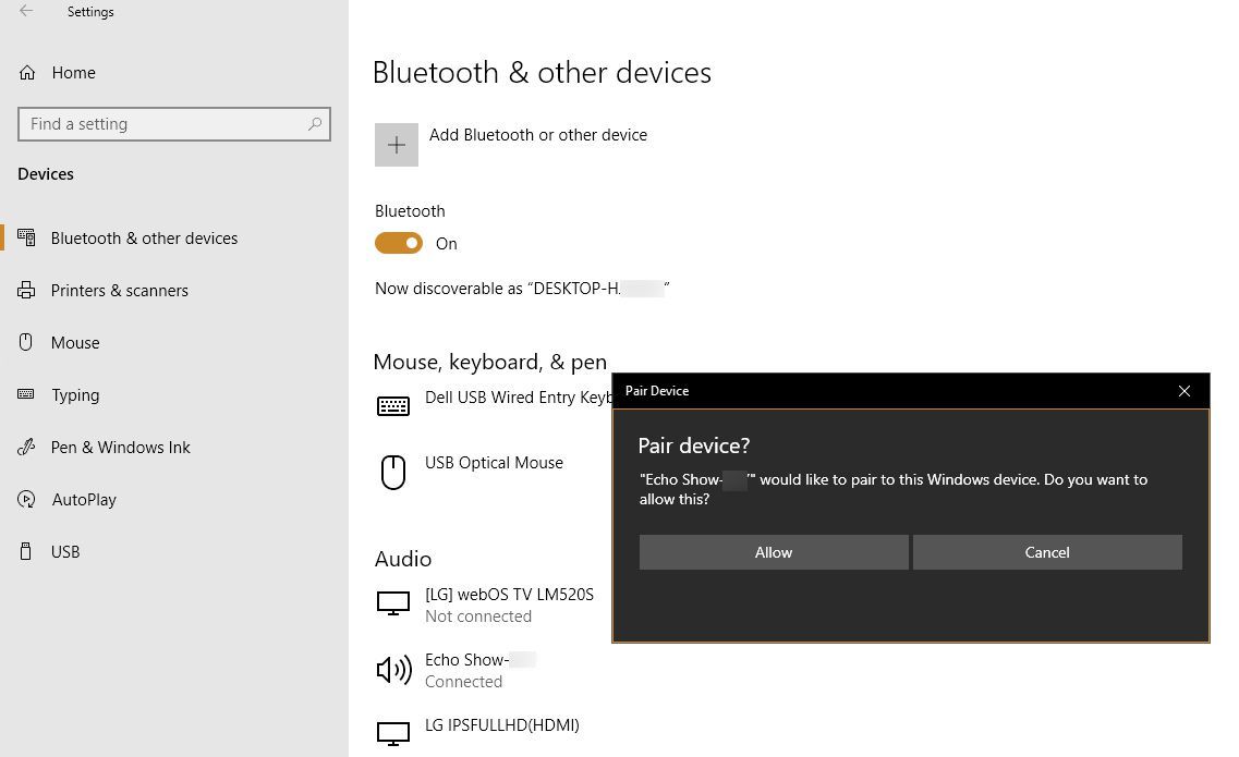 Nastavení Bluetooth počítače - Povolit párování