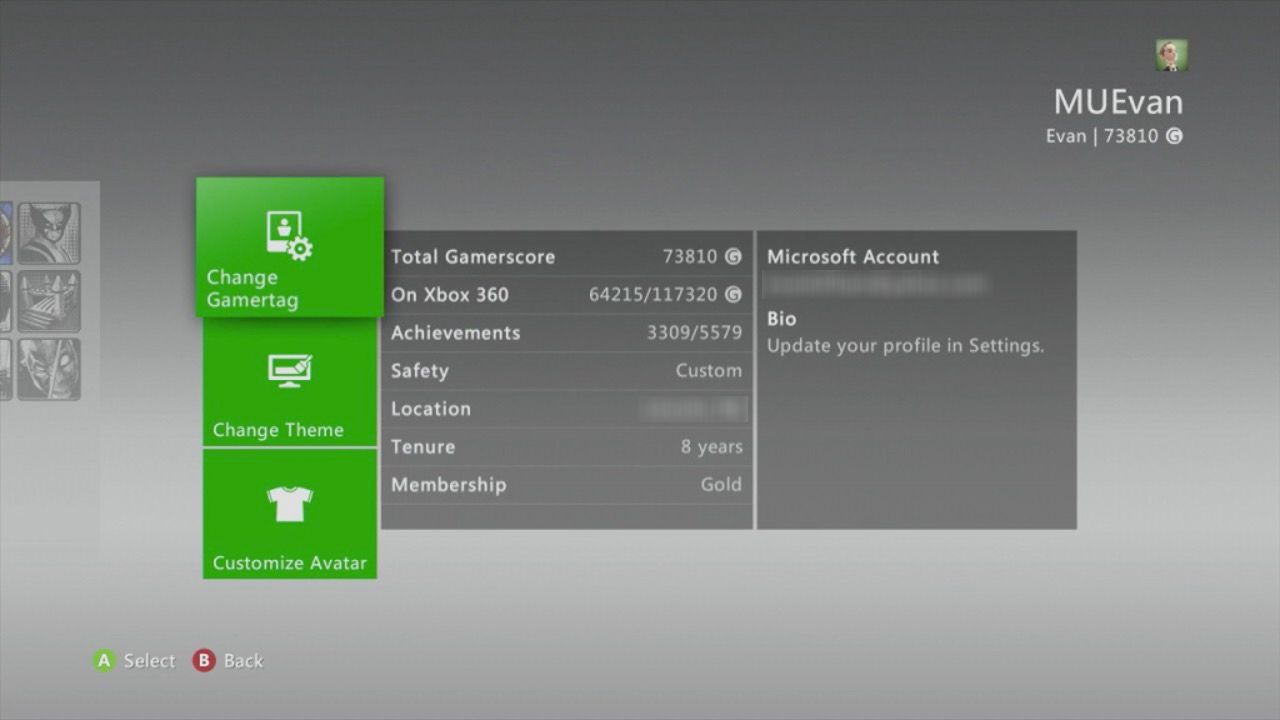 Rozpis Gamerscore na Xbox 360.