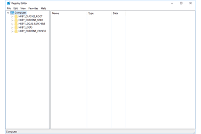 Snímek obrazovky podregistrů v Editoru registru Windows 10