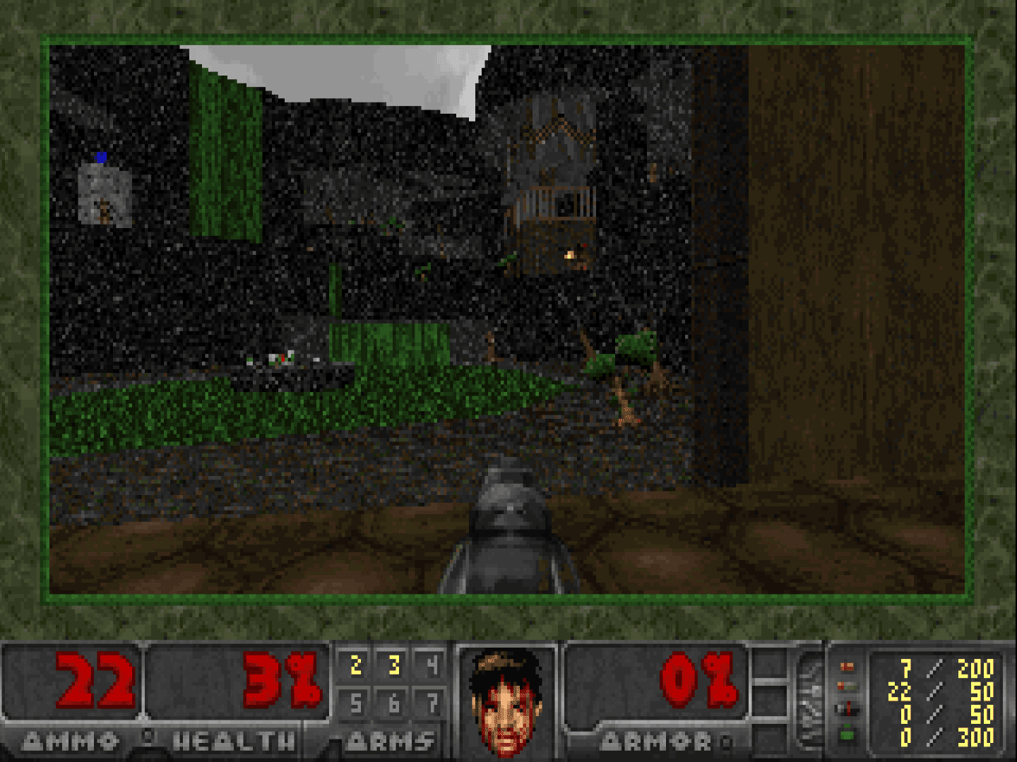 Screenshot z hraní originálního Doom s Chocolate Doom.