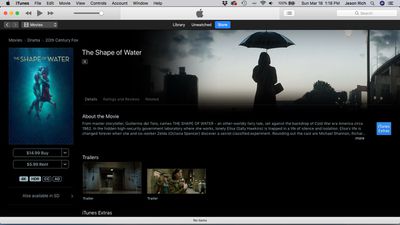 Snímek obrazovky iTunes
