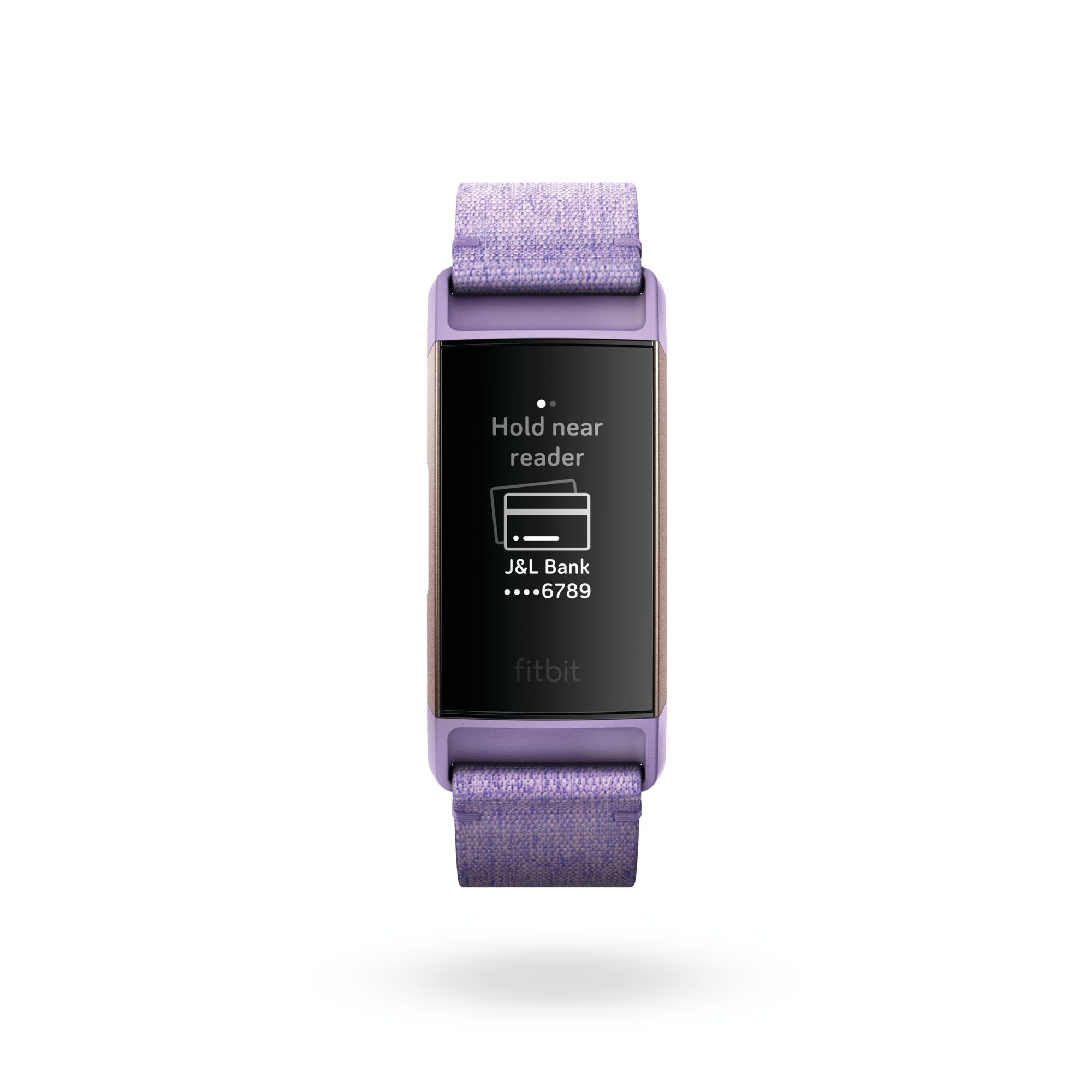 Fitbit Charge 3 fitness pás s obrazovkou plateb.