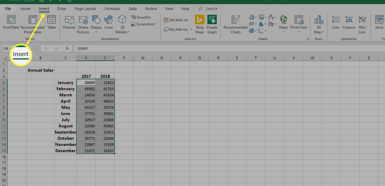 Vložit kartu v aplikaci Excel