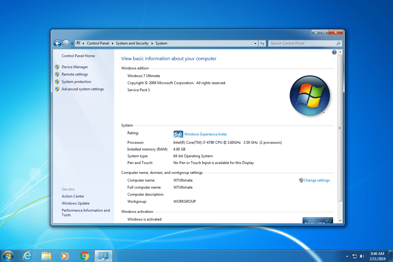 Informace o systému Windows 7