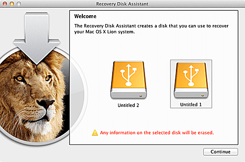 OS X Lion's Recovery Disk Assistant