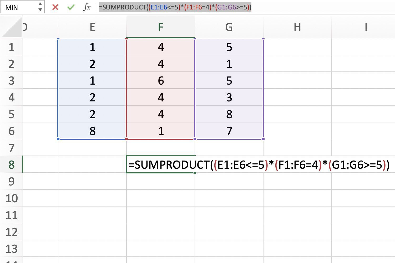 SUMPRODUCT vzorec v aplikaci Excel