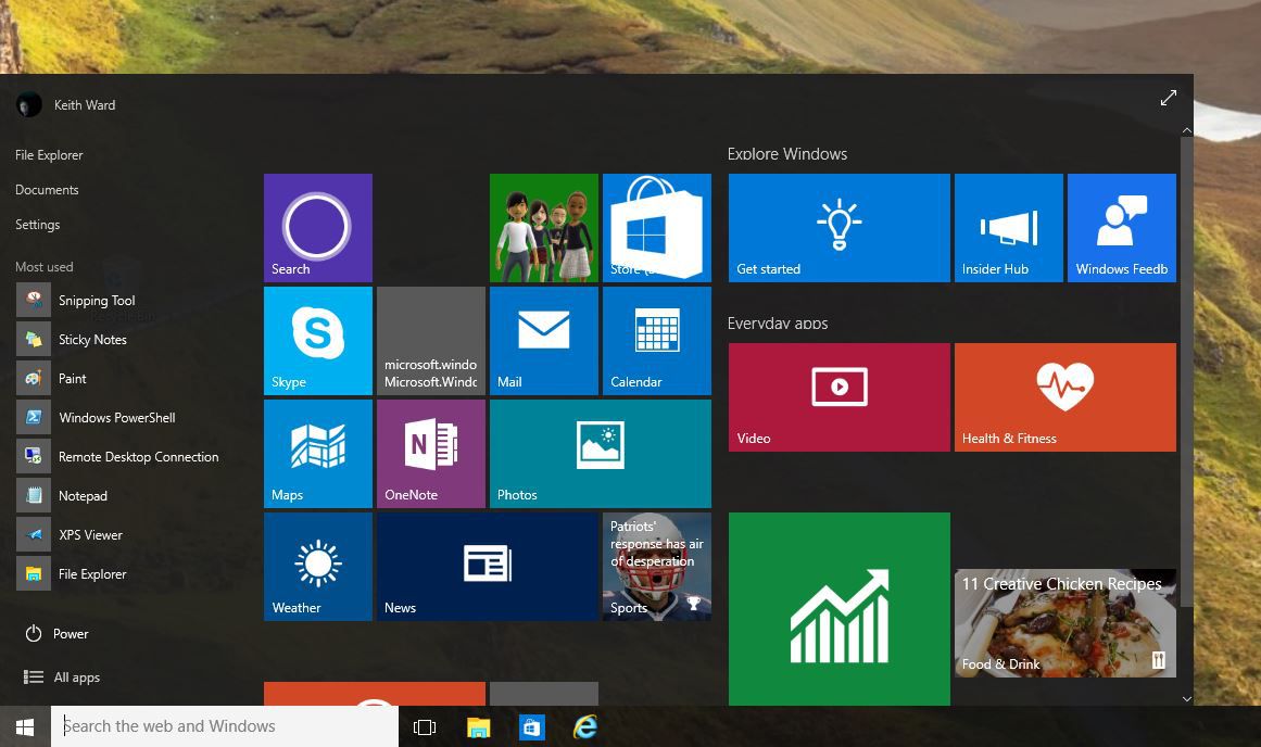 Screenshot systému Windows 10