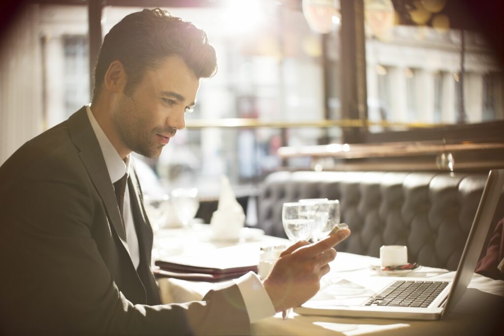 businessman using laptop in restaurant 478169531 57b619263df78c69097affb7