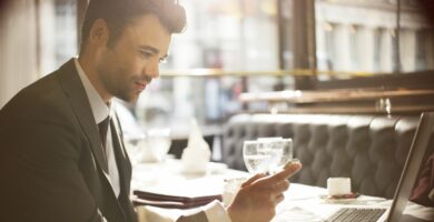 businessman using laptop in restaurant 478169531 57b619263df78c69097affb7