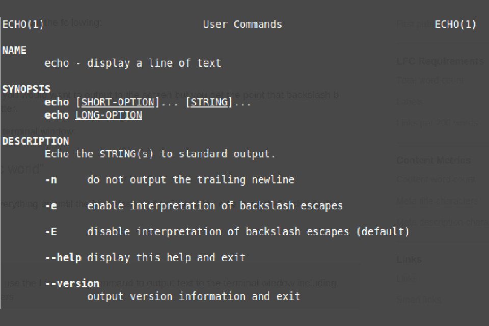 echocommandlinux 5bf6e42946e0fb002634d378