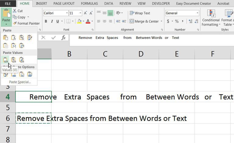 Excel Trim Spaces Button