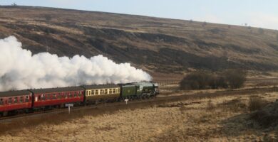 high angle view of train in countryside 680861369 5a2f031ce258f800364d5443