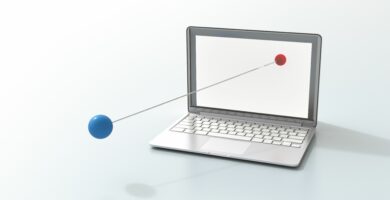 laptop and two connected balls 3d rendering 735933491 5a1efae17bb28300192863a1