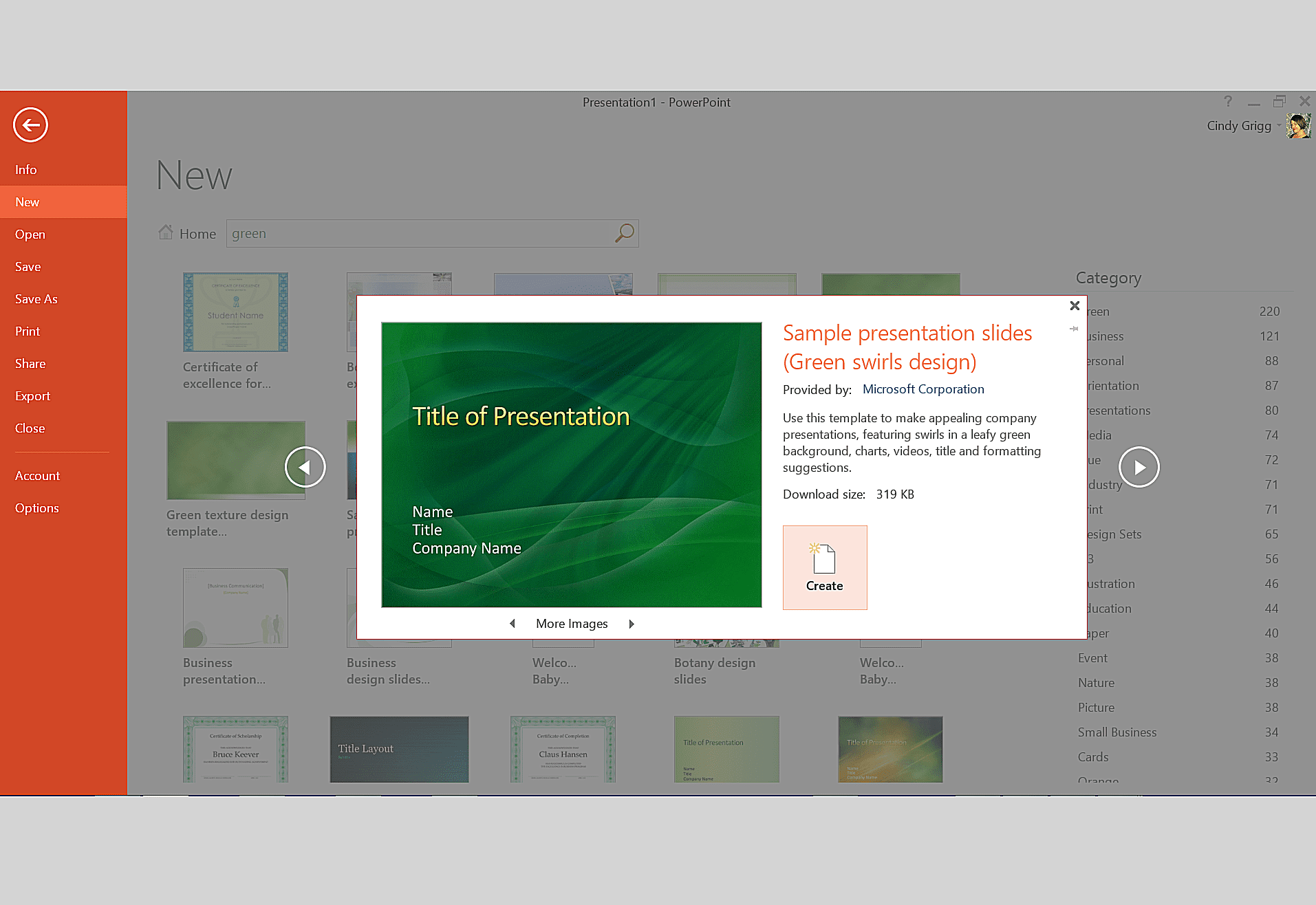 Šablona prezentace zelené a zlaté pro Microsoft PowerPoint
