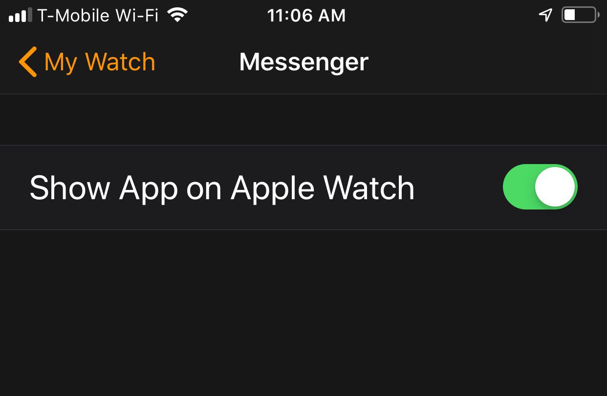 Nastavení messengeru pro Apple Watch
