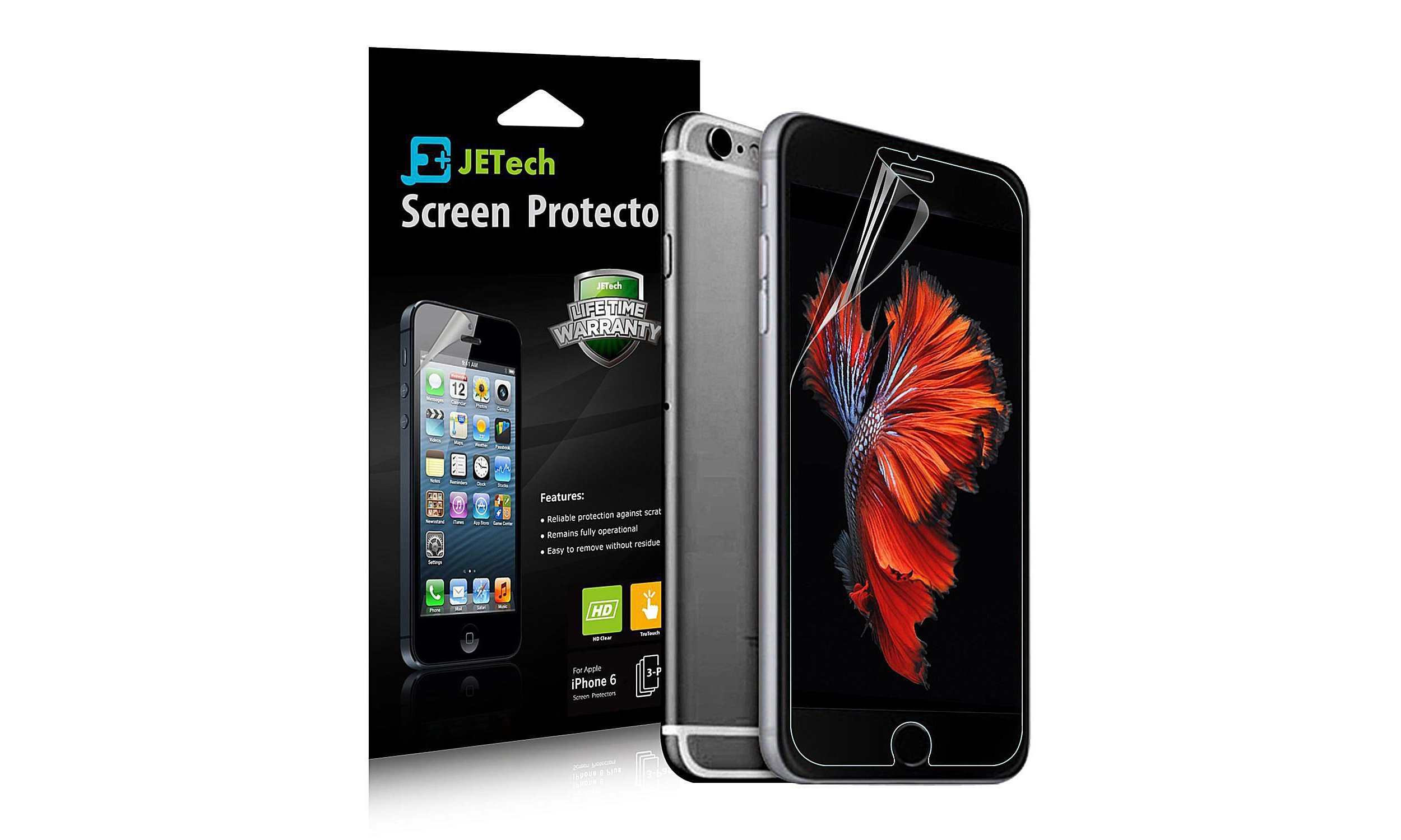 JETech 3-Pack iPhone 6S/6 Screen Protector Film
