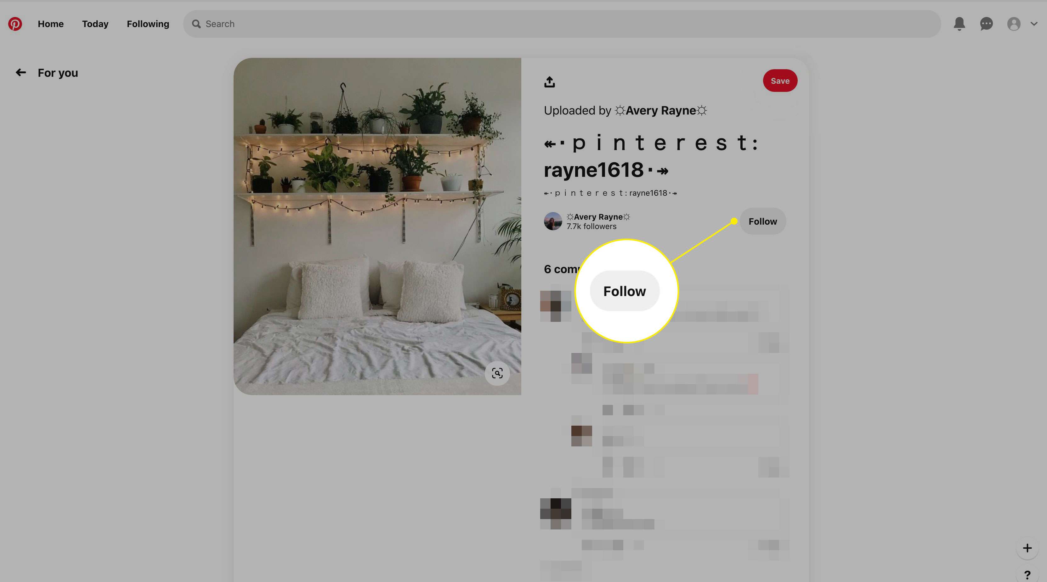 Tlačítko Sledovat na Pinterestu