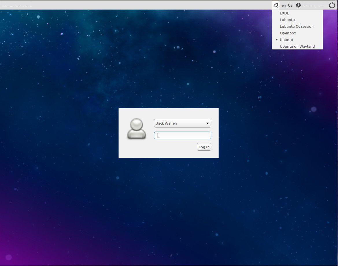 Snímek obrazovky s výběrem Lubuntu jako plochy