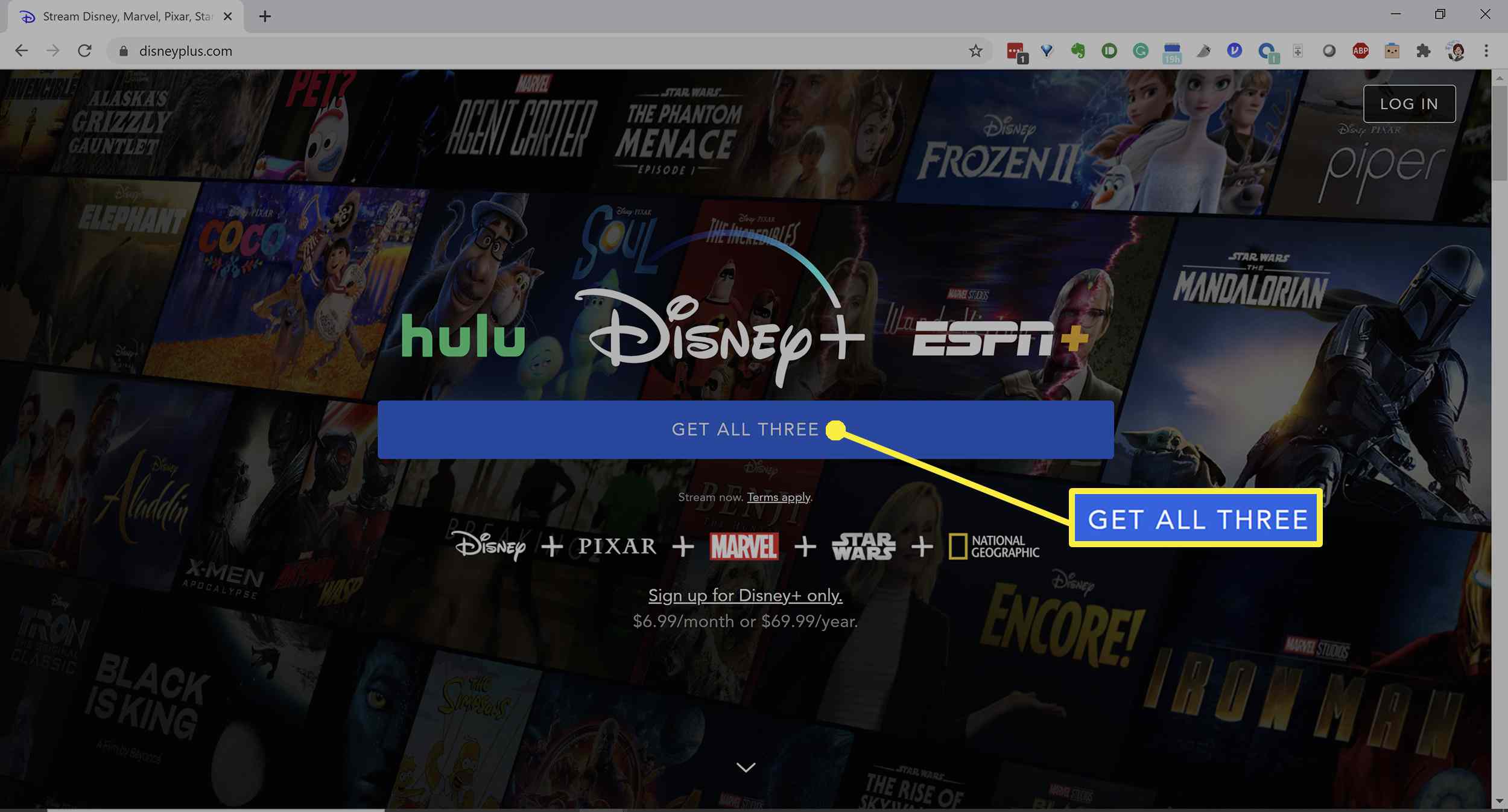 Přidání Disney Plus na Hulu